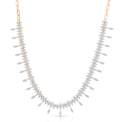 Marquise Illusion Diamond Drop Necklace, 14K Rose Gold- URBAETIS Fine Jewelry