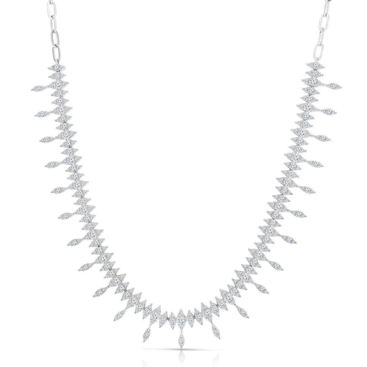 Marquise Illusion Diamond Drop Necklace, 14k White Gold - URBAETIS Fine Jewelry