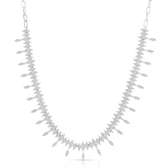 Marquise Illusion Diamond Drop Necklace, 14k White Gold - URBAETIS Fine Jewelry