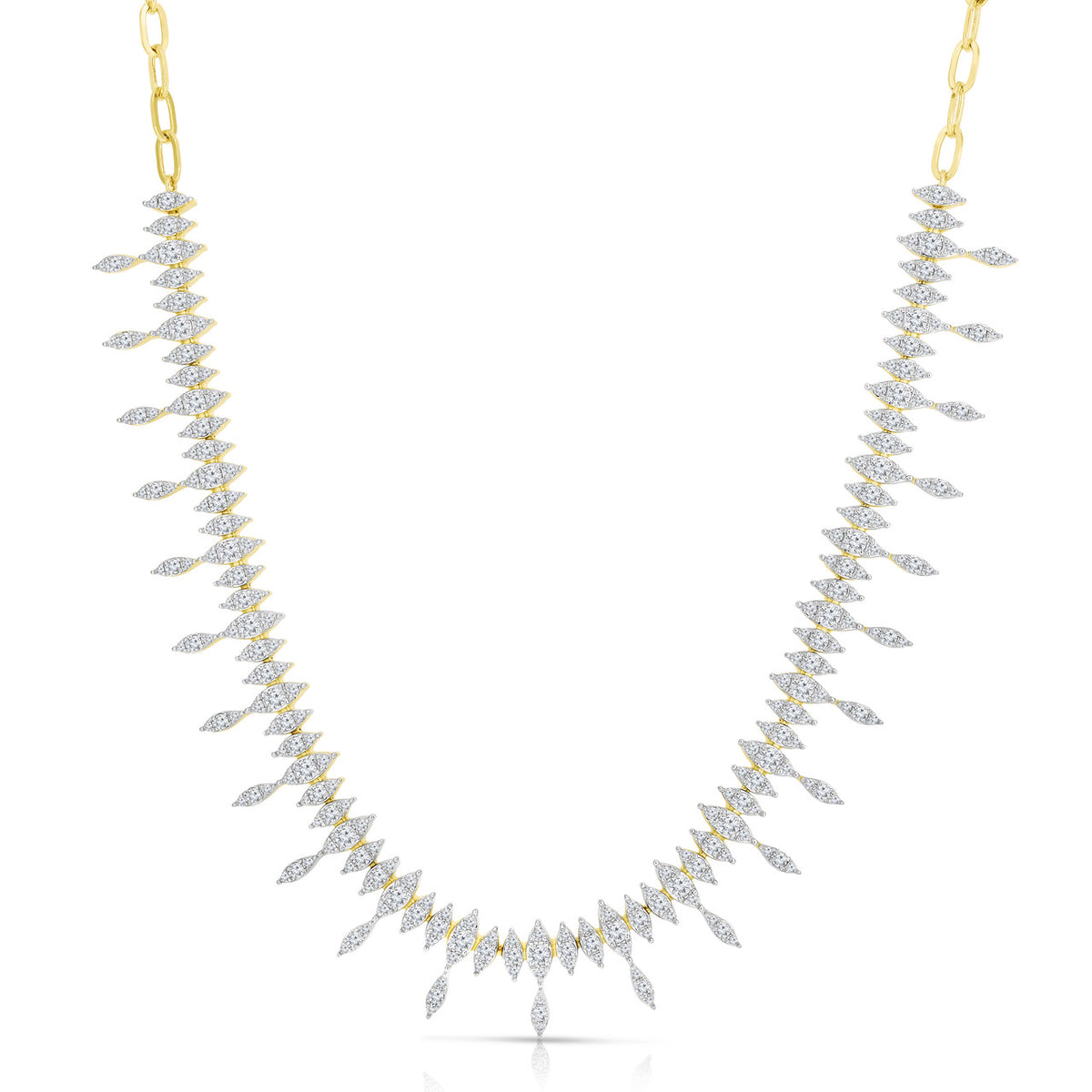Marquise Illusion Diamond Drop Necklace, 14K Yellow Gold - URBAETIS Fine Jewelry