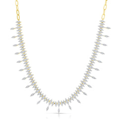 Marquise Illusion Diamond Drop Necklace, 14K Yellow Gold - URBAETIS Fine Jewelry