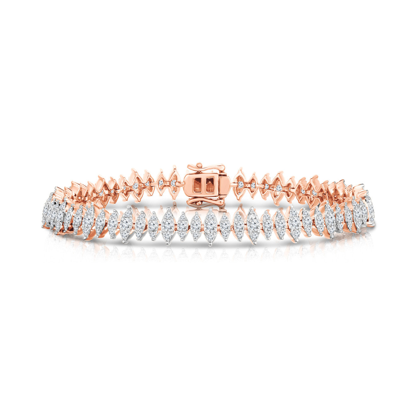 Marquise Illusion Diamond Tennis Bracelet, 14K Rose Gold- URBAETIS Fine Jewelry