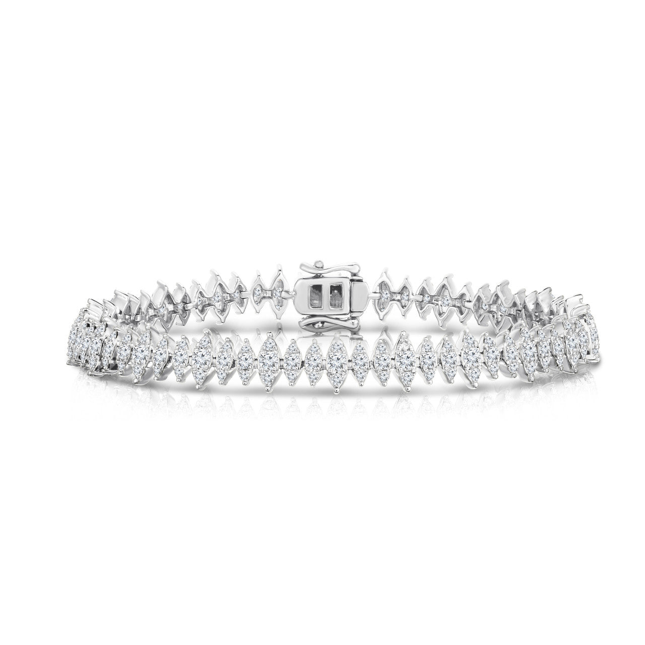 Marquise Illusion Diamond Tennis Bracelet, 14K White Gold- URBAETIS Fine Jewelry