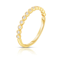 Bezel Set Diamond 1/2 Eternity Ring , 14k yellow gold - URBAETIS Fine Jewelry