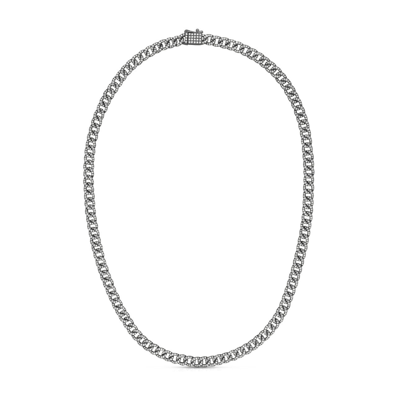 Diamond Cuban Link Chain Choker, 14K Black Gold- URBAETIS Fine Jewelry