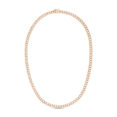 Diamond Cuban Link Chain Choker, 14k rose  gold - URBAETIS Fine Jewelry