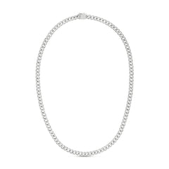 Diamond Cuban Link Chain Choker, 14k white gold - URBAETIS Fine Jewelry