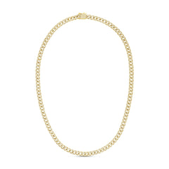Diamond Cuban Link Chain Choker, 14k yellow gold - URBAETIS Fine Jewelry