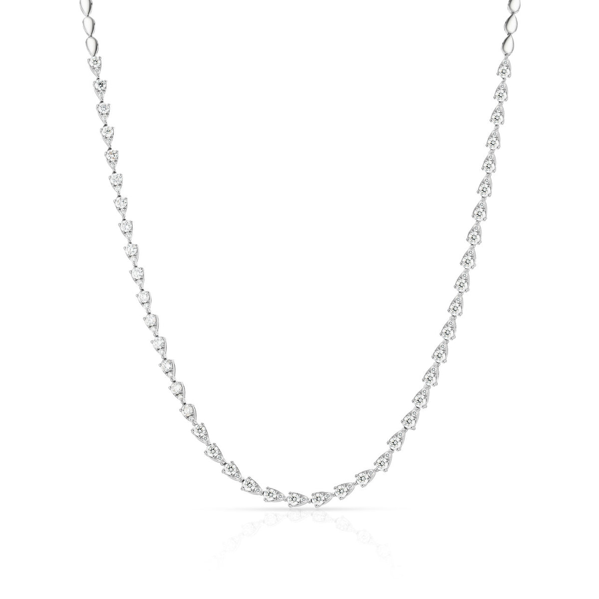 Pear Illusion Tennis Necklace, 14K White Gold- URBAETIS Fine Jewelry