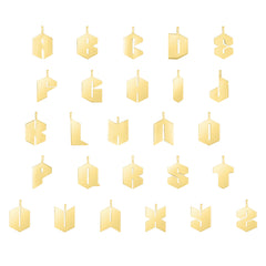 90's Gold Initial Necklaces, A-Z, 14K Yellow Gold - URBAETIS Fine Jewelry