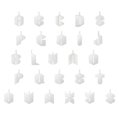 90's Gold Letter Necklaces, A-Z, 14K White Gold- URBAETIS Fine Jewelry