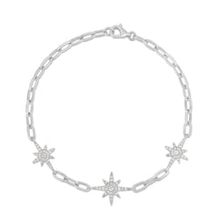 Diamond Starburst Bracelet , 14K White Gold - URBAETIS Fine Jewelry