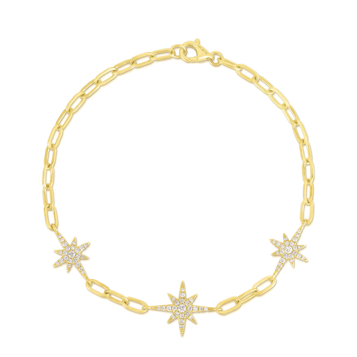 Diamond Starburst Bracelet, 14K Yellow Gold- URBAETS Fine Jewelry
