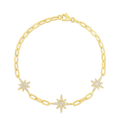Diamond Starburst Bracelet, 14K Yellow Gold- URBAETS Fine Jewelry