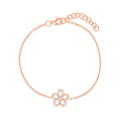 Diamond Wild Flower Bracelet, 14K Rose Gold- URBAETIS Fine Jewelry