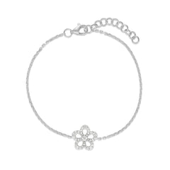 Diamond Wild Flower Bracelet, 14k White Gold- URBAETIS Fine Jewelry
