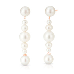Pearl Dangle Earrings, 14K Rose Gold- URBAETIS Fine Jewelry