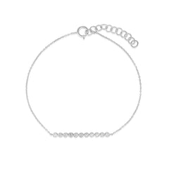 Tiny Bezel Set Diamond Bracelet, 14K White Gold- URBAETIS Fine Jewelry