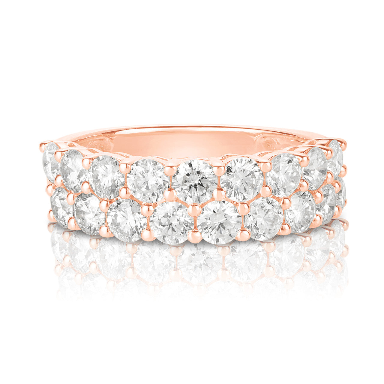 Stacked Diamond Half Eternity Band, 14k rose gold - URBAETIS Fine Jewelry