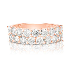 Stacked Diamond Half Eternity Band, 14k rose gold - URBAETIS Fine Jewelry