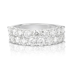 Stacked Diamond Half Eternity Band, 14k white gold - URBAETIS Fine Jewelry