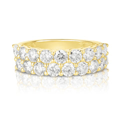 Stacked Diamond Half Eternity Band, 14k yellow gold - URBAETIS Fine Jewelry
