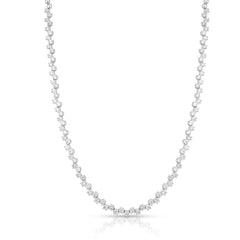 Offset Diamond Tennis Necklace, 14k white gold- URBAETIS Fine Jewelry