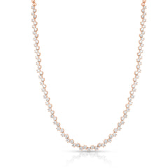 Offset Diamond Tennis Necklace, 14k rose Gold- URBAETIS Fine Jewelry