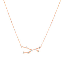 Taurus Diamond Constellation Zodiac Necklace, 14k Rose Gold- URBAETIS Fine Jewelry