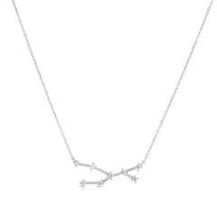 Taurus Diamond Constellation Zodiac Necklace, 14k White Gold- URBAETIS Fine Jewelry