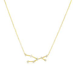 Taurus Diamond Constellation Zodiac Necklace, 14k Yellow Gold- URBAETIS Fine Jewelry