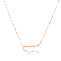 Gemini Diamond Constellation Zodiac Necklace, 14K Rose Gold