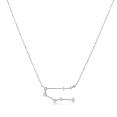 Gemini Diamond Constellation Zodiac Necklace, 14K White Gold- URBAETIS Fine Jewelry