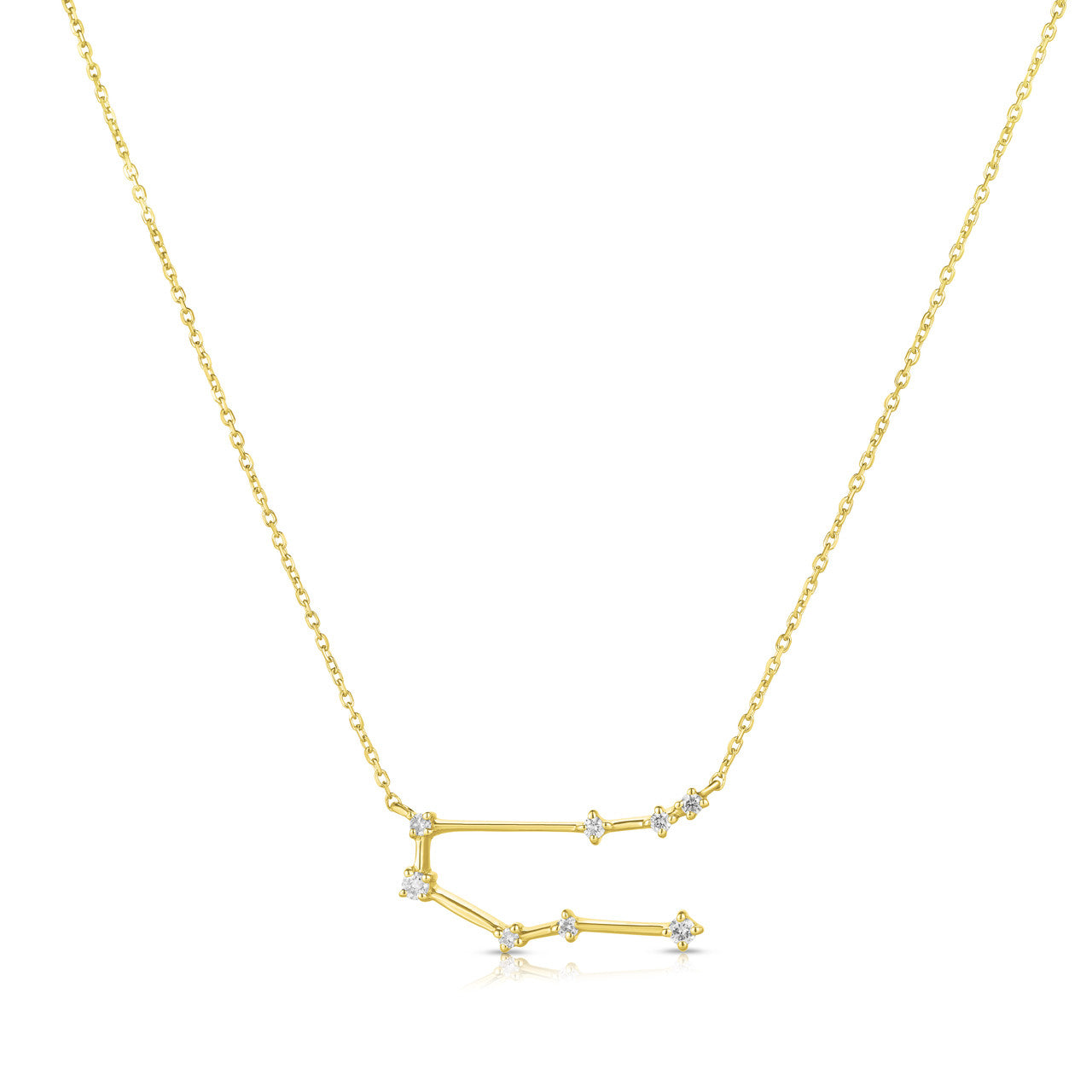 Gemini Diamond Constellation Zodiac Necklace, 14K Yellow Gold -URBAETIS Fine Jewelry