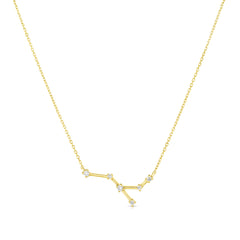 Cancer Diamond Constellation Zodiac Necklace, 14K Yellow Gold- URBAETIS Fine Jewelry