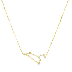Leo Diamond Constellation Zodiac Necklace, 14K Yellow Gold- URBAETIS Fine Jewelry