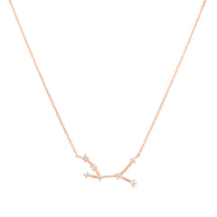 Virgo Diamond Constellation Zodiac Necklace, 14K Rose Gold- URBAETIS Fine Jewelry