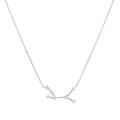 Virgo Diamond Constellation Zodiac Necklace, 14K White Gold- URBAETIS Fine Jewelry