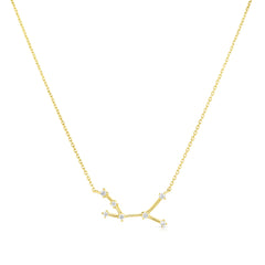 Virgo Diamond Constellation Zodiac Necklace, 14K Yellow Gold- URBAETIS Fine Jewelry