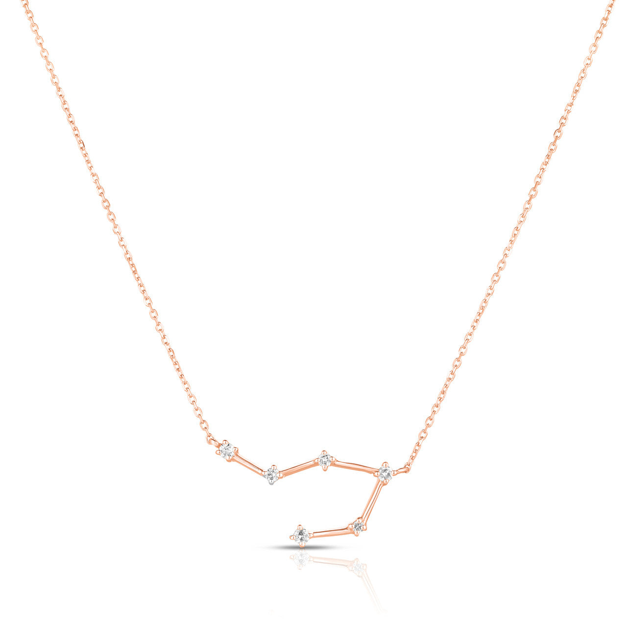 Libra Diamond Constellation Zodiac Necklace, 14K Rose Gold- URBAETIS Fine Jewelry