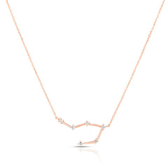 Libra Diamond Constellation Zodiac Necklace, 14K Rose Gold- URBAETIS Fine Jewelry