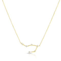 Libra Diamond Constellation Zodiac Necklace, 14K Yellow Gold- URBAETIS Fine Jewelry
