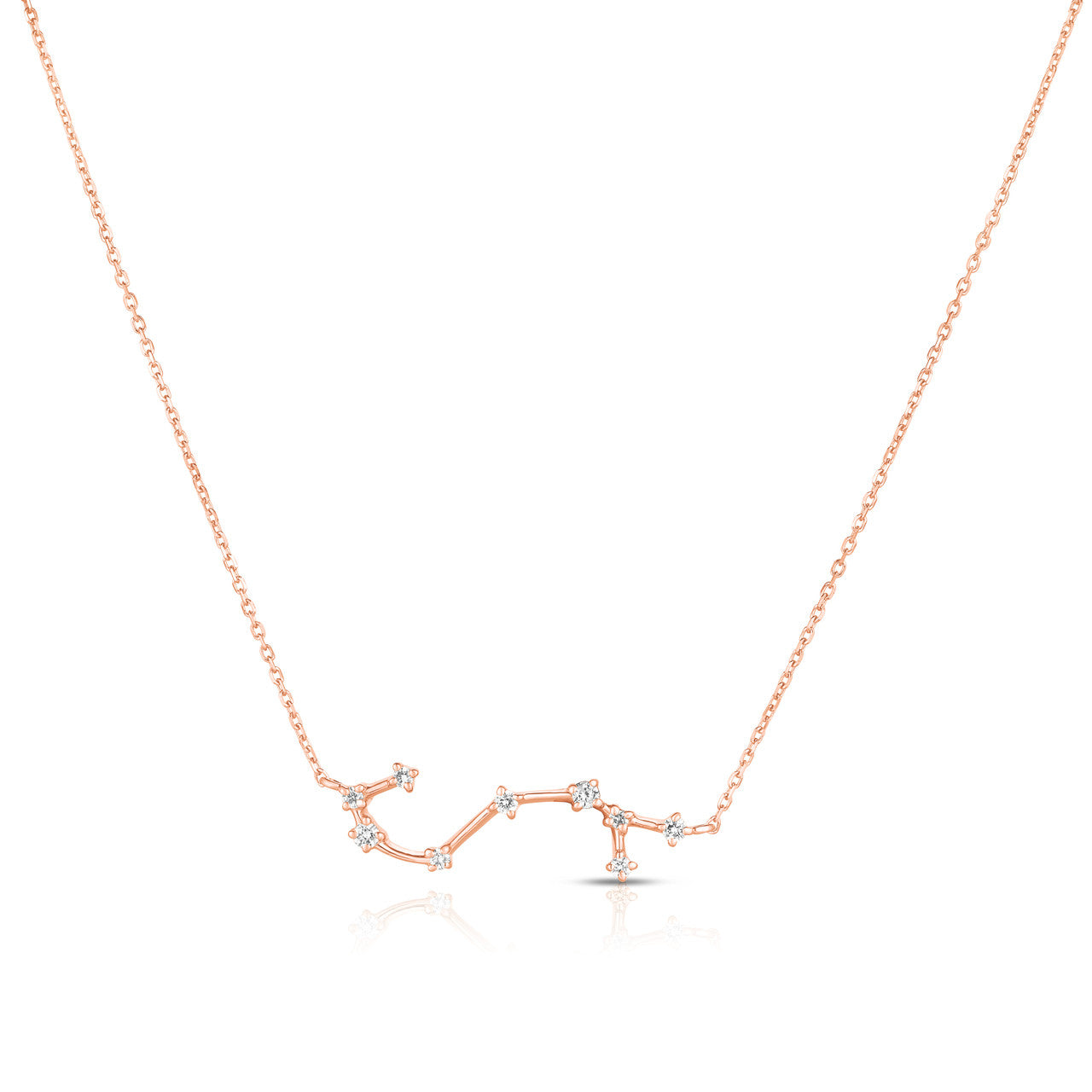 Scorpio Diamond Constellation Zodiac Necklace, 14K Rose Gold- URBAETIS Fine Jewelry