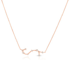 Scorpio Diamond Constellation Zodiac Necklace, 14K Rose Gold- URBAETIS Fine Jewelry