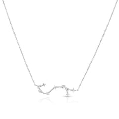 Scorpio Diamond Constellation Zodiac Necklace, 14k White Gold- URBAETIS Fine Jewelry