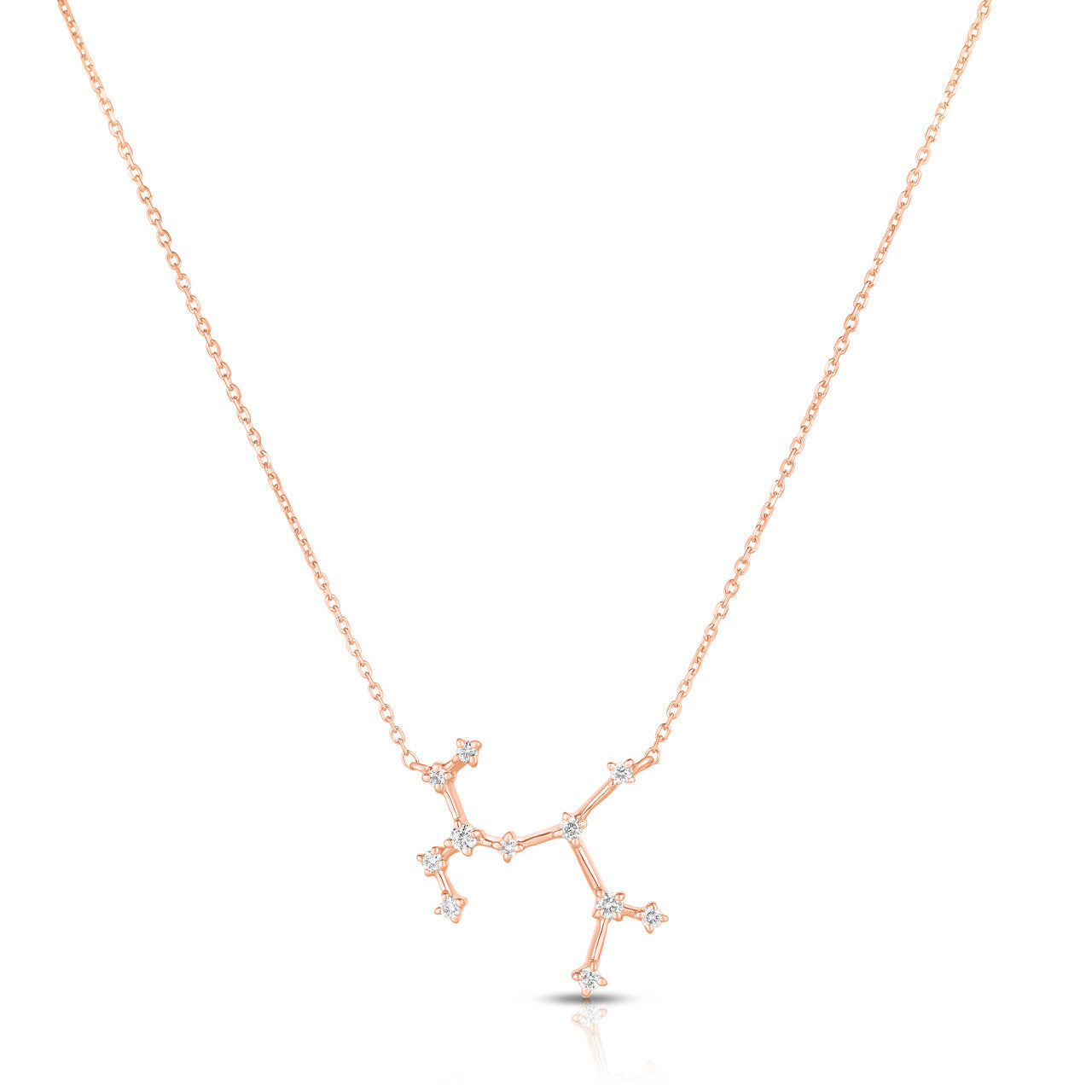 Sagittarius Diamond Constellation Zodiac Necklace, 14K Rose Gold- URBAETIS Fine Jewelry