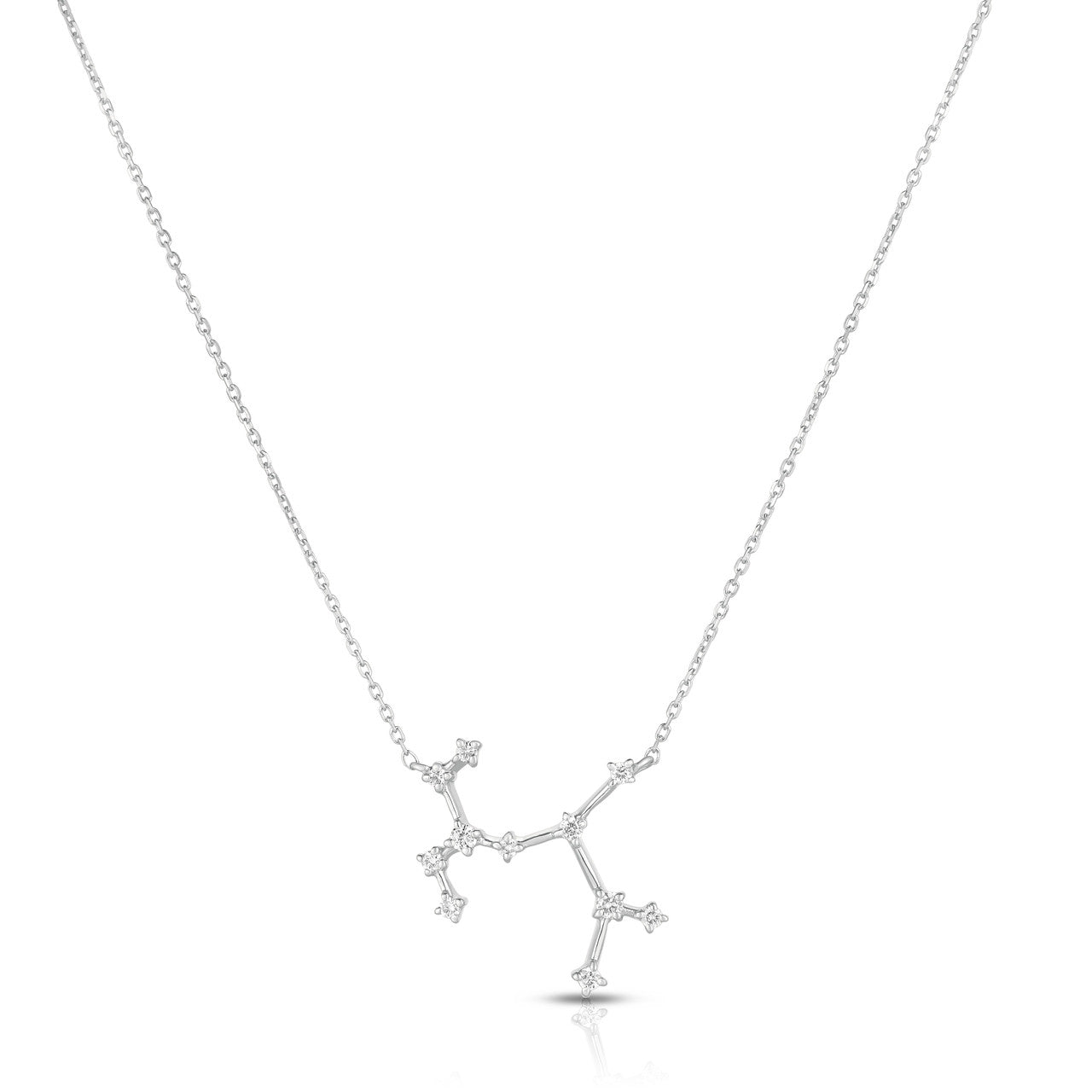 Sagittarius Diamond Constellation Zodiac Necklace, 14k White Gold- URBAETIS Fine Jewelry