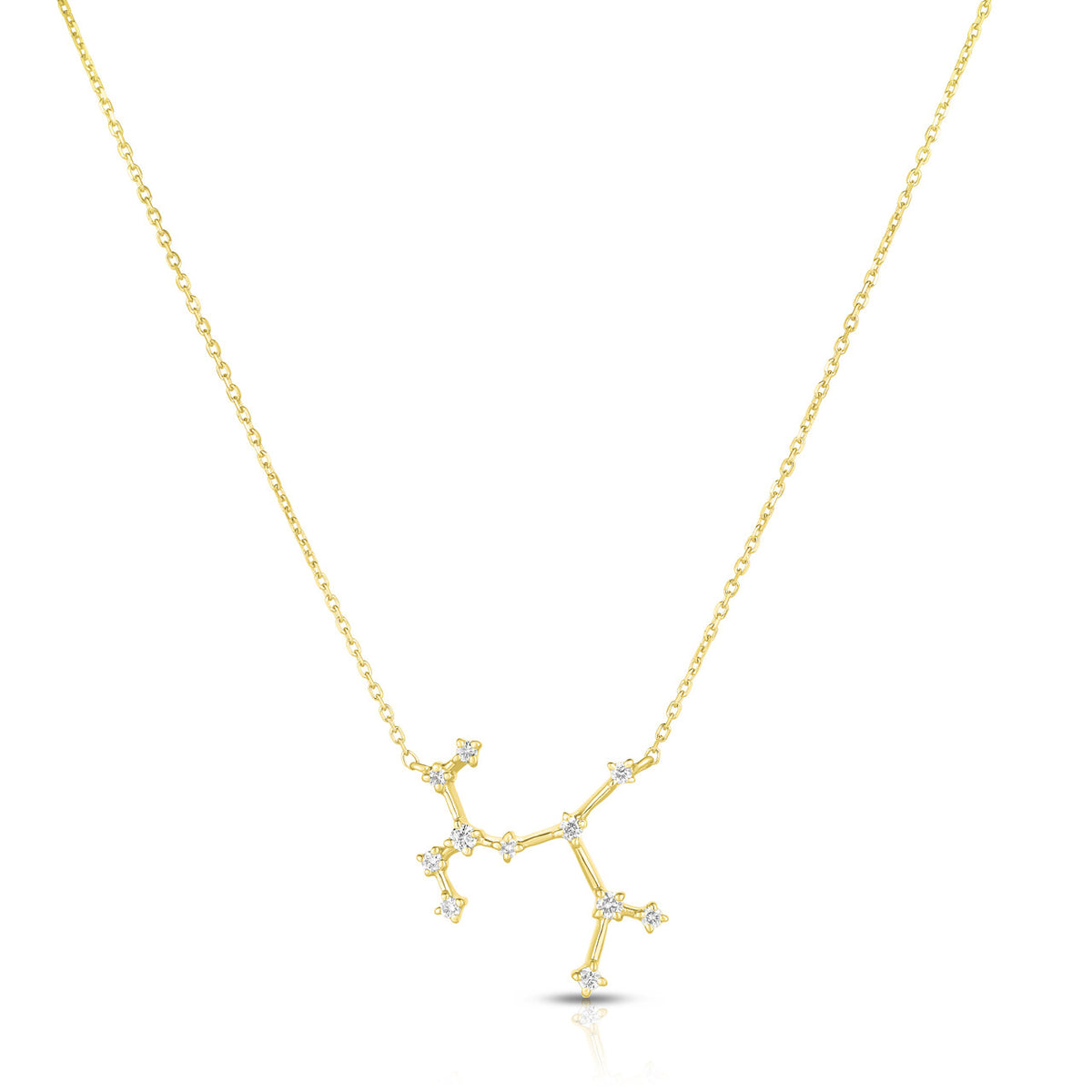 Sagittarius Diamond Constellation Zodiac Necklace, 14k Yellow Gold- URBAETIS Fine jewelry