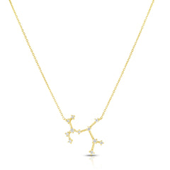 Sagittarius Diamond Constellation Zodiac Necklace, 14k Yellow Gold- URBAETIS Fine jewelry