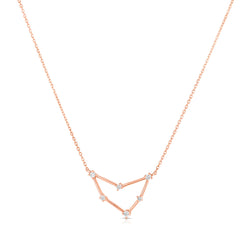 Capricorn Diamond Constellation Zodiac Necklace, 14k Rose Gold- URBAETIS Fine Jewelry